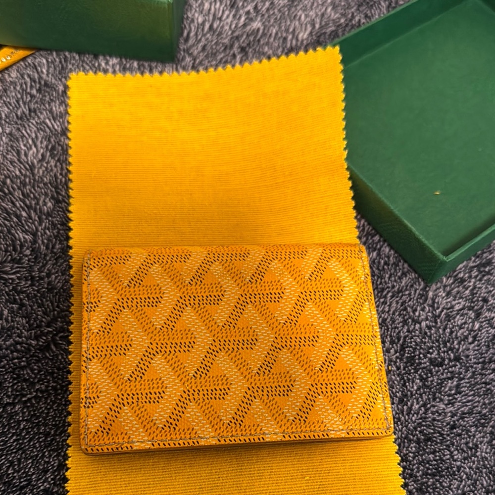 Goyard Yellow Key Card Holder Vibrant Geometric Design